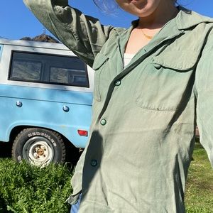 Vintage green button up blouse